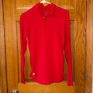 Athleta Red Quarter-Zip Performance Pullover